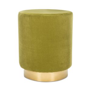 Safavieh Elsworth Velvet Ottoman with Brass Base