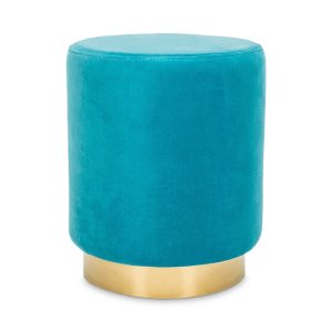 Safavieh Elsworth Velvet Ottoman with Brass Base