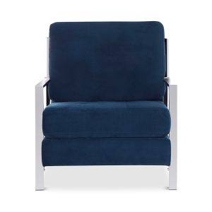 Safavieh Walden Modern Tufted Linen Chrome Accent Chair
