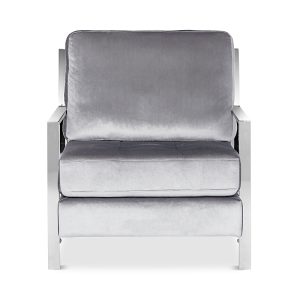 Safavieh Walden Modern Tufted Linen Chrome Accent Chair