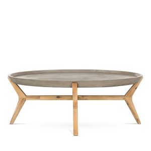 Safavieh Hadwin Indoor/Outdoor Modern Concrete Oval Coffee Table