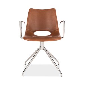 Safavieh Dawn Midcentury Modern Leather Swivel Office Arm Chair