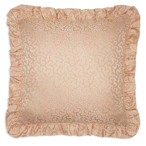 Gingerlily Coral Fern Square Decorative Pillow