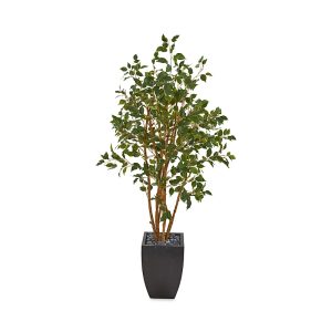 Nearly Natural Artificial Ficus Tree in Black Planter
