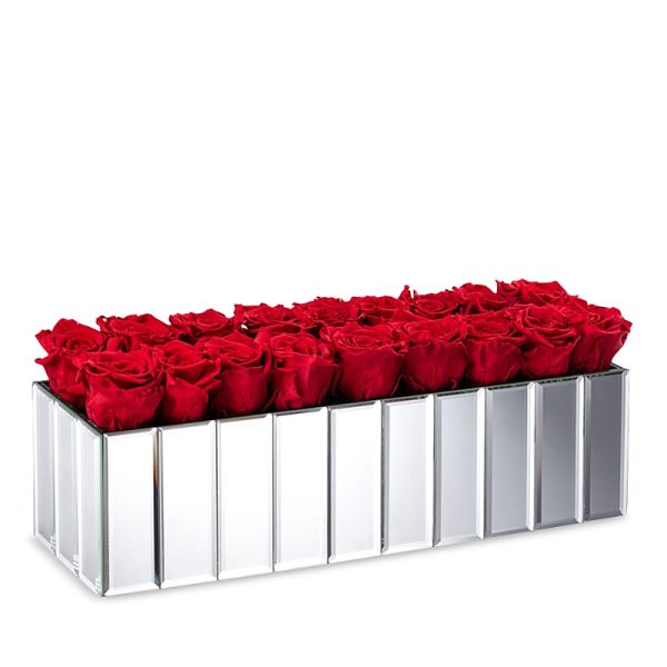 Rose Box Nyc 18 Rose Modern Mirrored Centerpiece