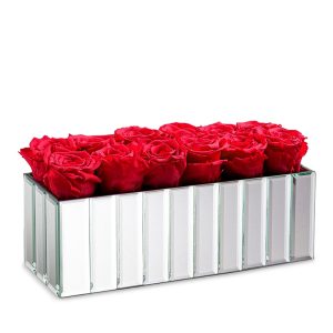 Rose Box Nyc 12 Rose Modern Mirrored Centerpiece