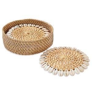 Mode Living Capiz Woven Coasters, Set of 4