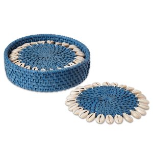 Mode Living Capiz Woven Coasters, Set of 4