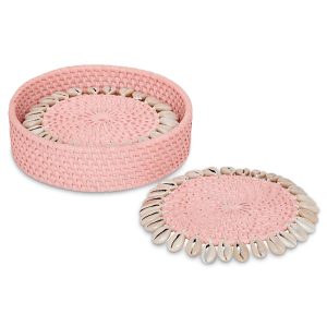 Mode Living Capiz Woven Coasters, Set of 4