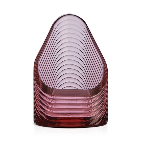 Nude Glass Mist Light Small Candleholder, Dusty Rose