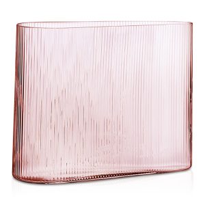 Nude Glass Mist Wide Vase, Dusty Rose