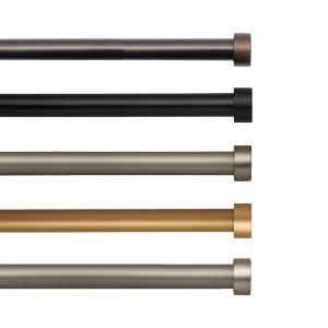 Elrene Home Fashions Serena Adjustable Curtain Rod with Cap Finials, 28-48