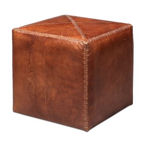 Jamie Young Leather Cube Ottoman