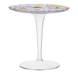 Kartell Tip Top Table in Crystal With Sketch Drawings