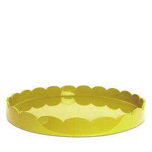 Addison Ross Large Lacquer Scalloped Tray, 16 Round