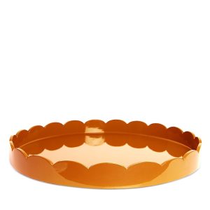 Addison Ross Large Lacquer Scalloped Tray, 20 Round