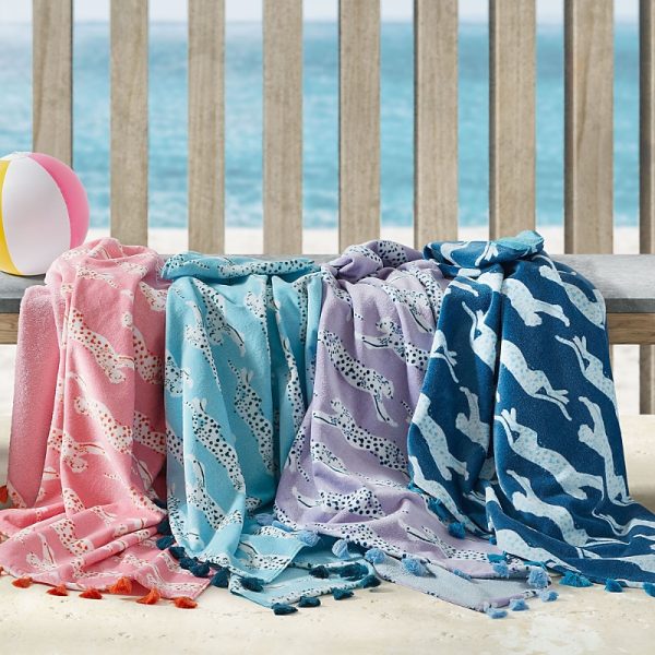 Matouk Schumacher Leaping Leopard Beach Towel