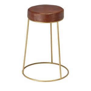 Bloomingdale's Henry Round Leather Counter Stool