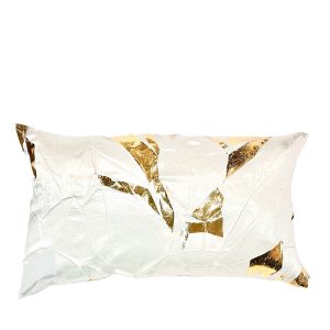 Aviva Stanoff Gold Facet Ivoire Hand-Painted Silk Pillow, 12 x 20
