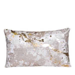 Aviva Stanoff Constellation Creme Gold Crushed Velvet Pillow, 12 x 20