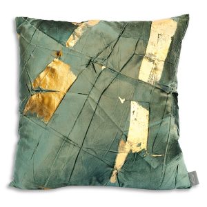 Aviva Stanoff Gold Facet Cinder Hand-Painted Velvet Pillow, 20 x 20