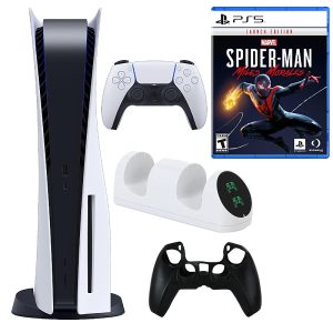 Sony PlayStation 5 Console with Spiderman Miles Morales Game and Accessories Kit