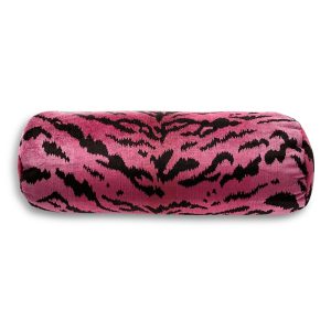 Scalamandre Tigre Bolster Decorative Pillow, 21 x 7