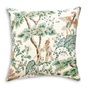 Scalamandre Kelmescott Hand Block Decorative Pillow, 22 x 22