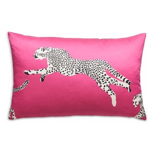 Scalamandre Leaping Cheetah Lumbar Decorative Pillow, 22 x 14