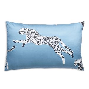 Scalamandre Leaping Cheetah Lumbar Decorative Pillow, 22 x 14