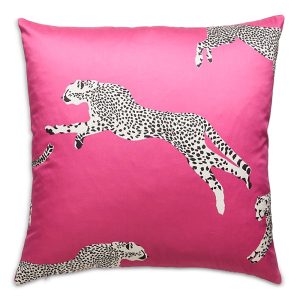 Scalamandre Leaping Cheetah Decorative Pillow, 22 x 22