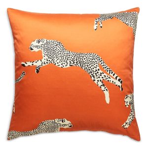 Scalamandre Leaping Cheetah Decorative Pillow, 22 x 22