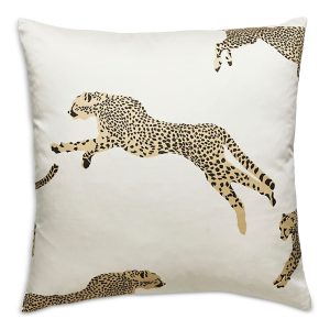Scalamandre Leaping Cheetah Decorative Pillow, 22 x 22
