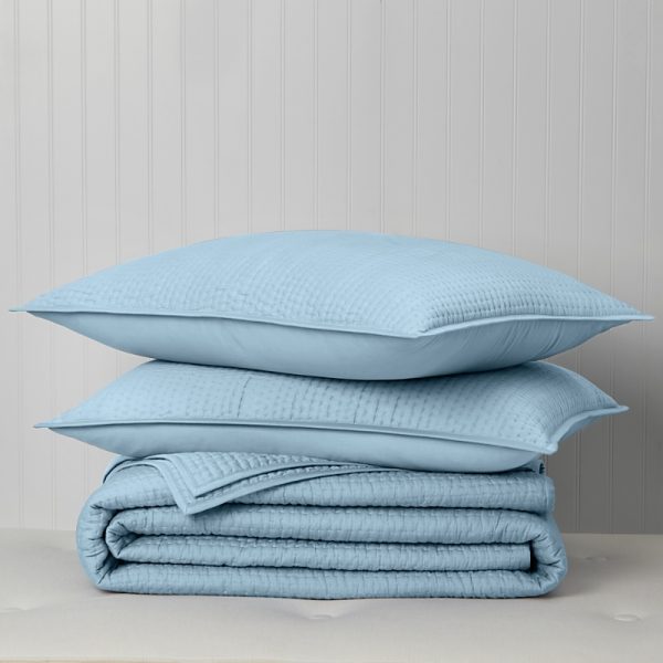 Sky Pickstitch Coverlet Set, Full/Queen - Exclusive