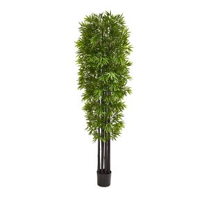 Nearly Natural 7ft. Bamboo Artificial Tree with Black Trunks Uv Resistant (Indoor/Outdoor)