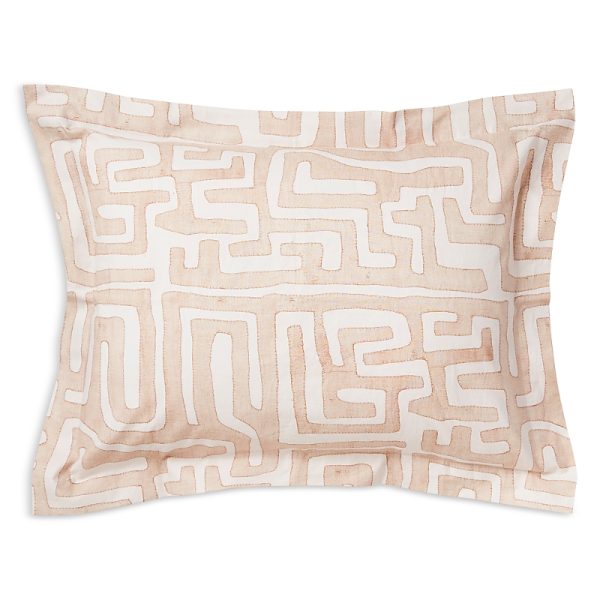 St. Frank Blush Classic Kuba Cloth Standard Sham, Pair