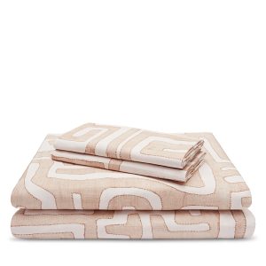 St. Frank Blush Classic Kuba Cloth Sheet Set, King