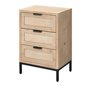 Bloomingdale's Reed Three Drawer Side Table