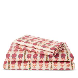 St. Frank Fuchsia Daisy Suzani Sheet Set, Twin/Twin Xl