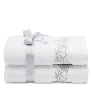 Hudson Park Collection Botanical Embroidered Hand Towels, Set of 2 - Exclusive