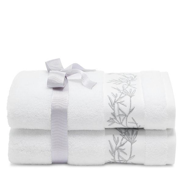Hudson Park Collection Botanical Embroidered Hand Towels, Set of 2 - Exclusive