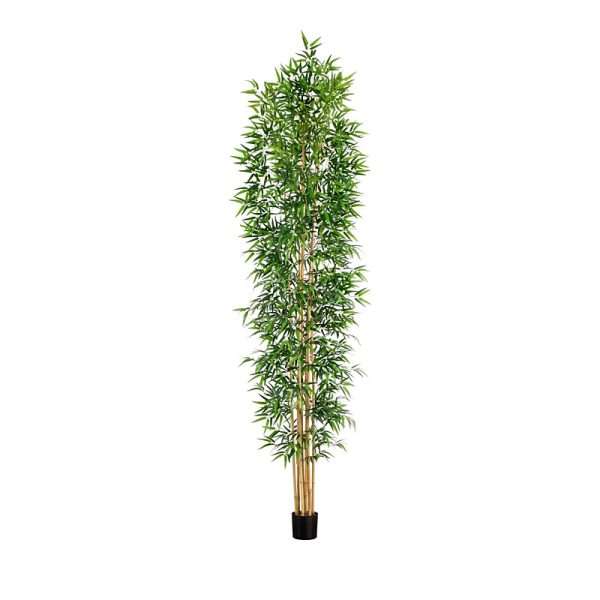 Nearly Natural 12' Artificial Bamboo Tree with Real Bamboo Trunks