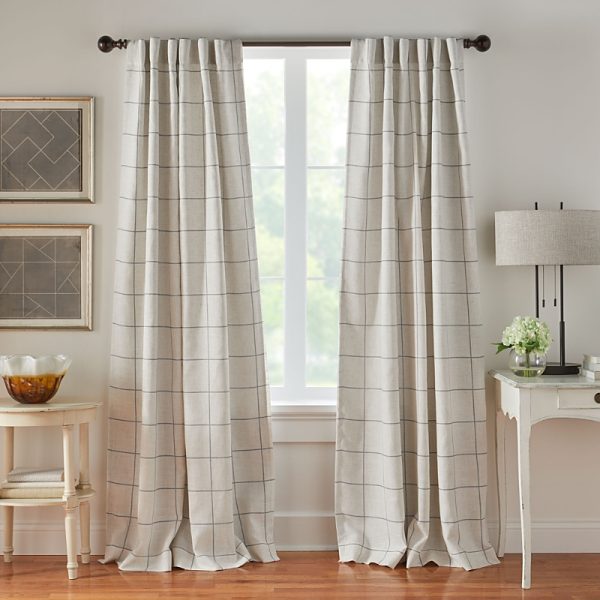Elrene Home Fashions Brighton Windowpane Plaid Blackout Window Curtain Panel, 52 x 108
