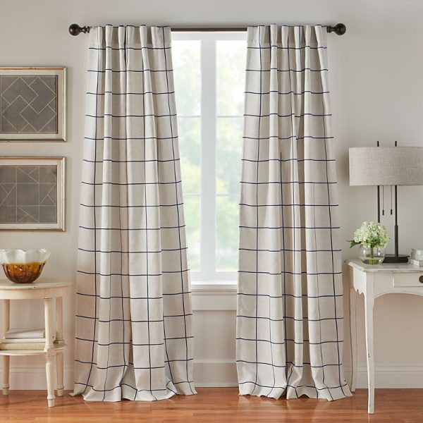 Elrene Home Fashions Brighton Windowpane Plaid Blackout Window Curtain Panel, 52 x 108
