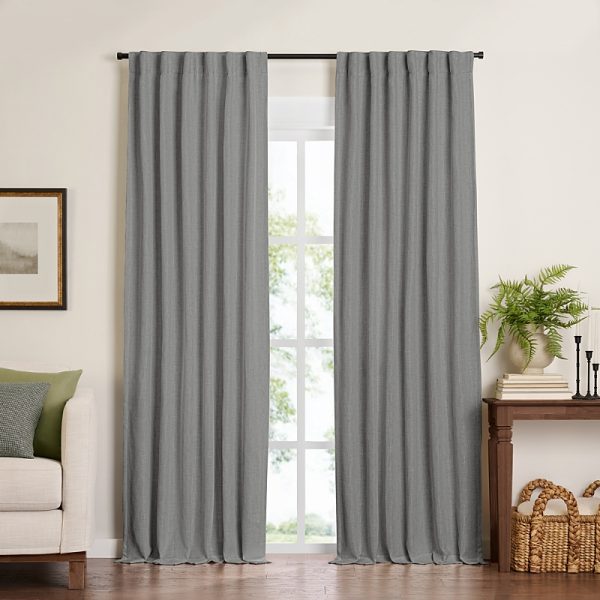 Elrene Home Fashions Harrow Solid Texture Blackout Window Curtain Panel, 52 x 108