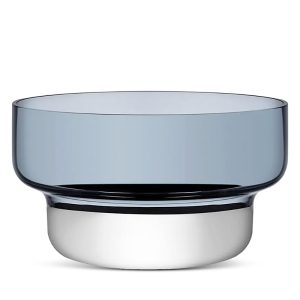 Nude Glass Small Contour Bowl, Steel Blue