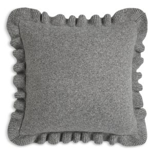 Sky Ruffle Edge Knit Decorative Pillow, 20 x 20 - Exclusive