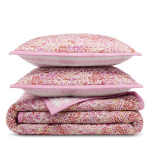 Aqua Reversible Printed Cotton Quilt Set, Queen - Exclusive