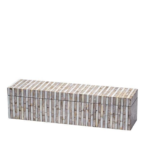 Jamie Young Roosevelt Gray Mother of Pearl Decorative Box, Large