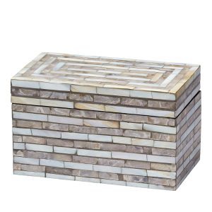 Jamie Young Roosevelt Gray Mother of Pearl Decorative Box, Small